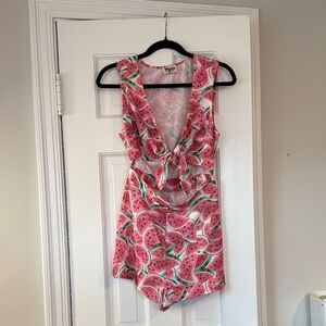 Show Me Your MuMu Pink Watermelon Print Top